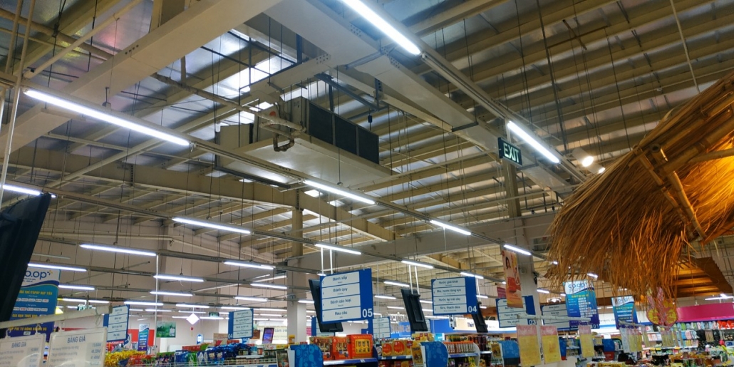 Hệ treo ty ren tại siêu thị coop mart